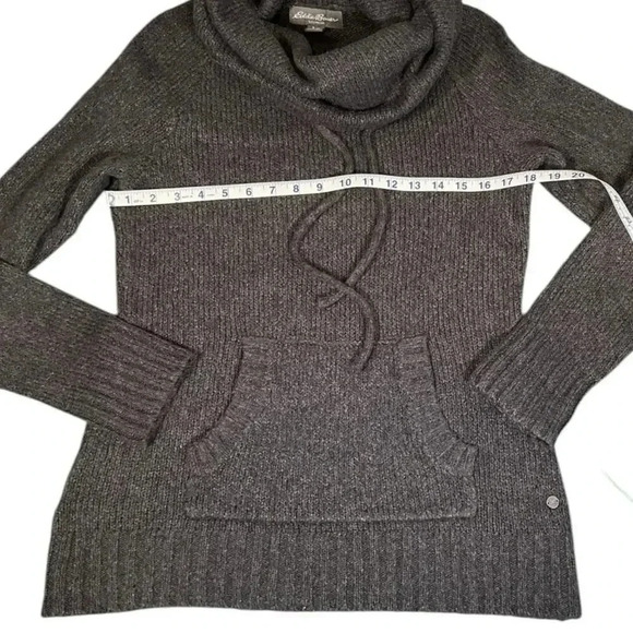 Eddie Bauer Sleepwear Women's Size Medium Cowl Neck Kangaroo Pockets Dark Gray - Picture 6 of 11